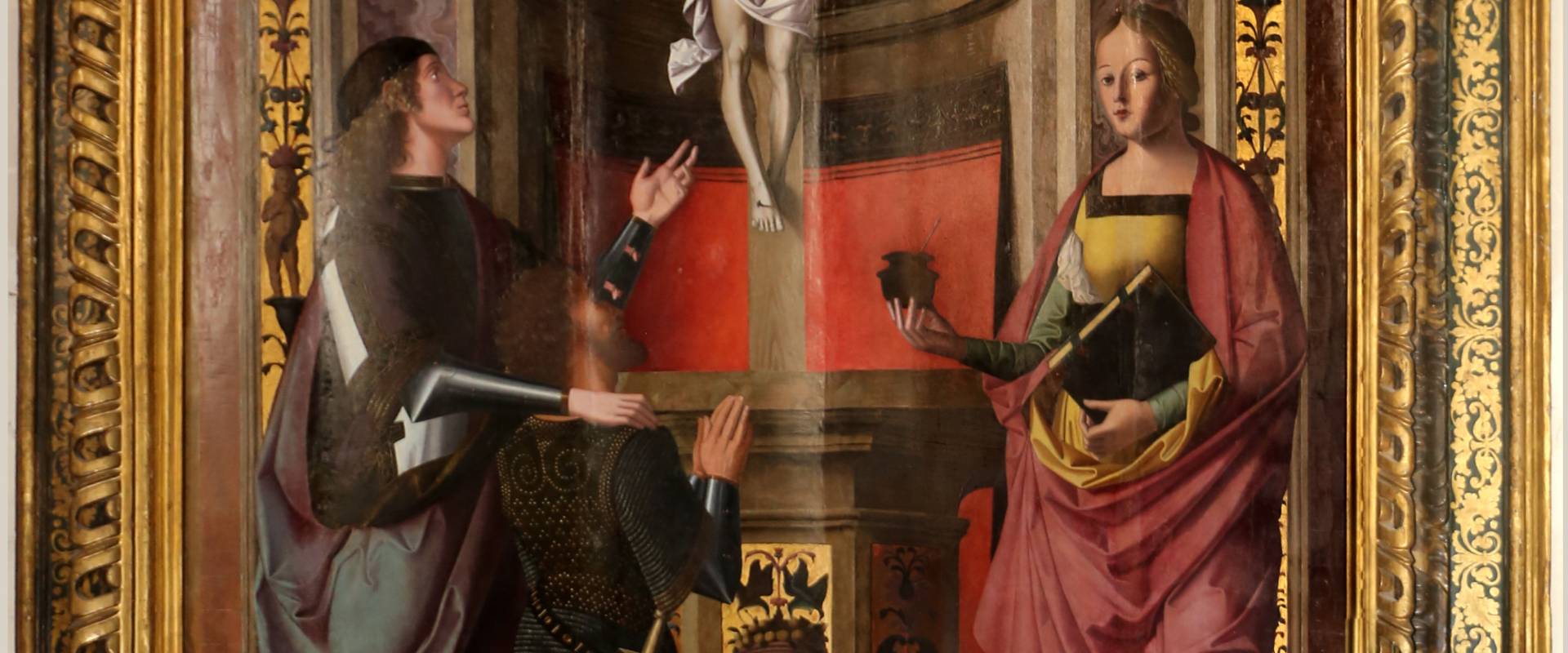 Marco palmezzano, crocifisso tra i ss. giovanni gualberto e maddalena, 1536, 00 foto di Sailko